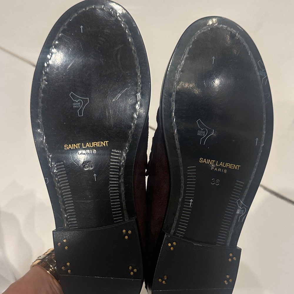 Saint Laurent Womens Brown Loafers - Picture 2 of 4